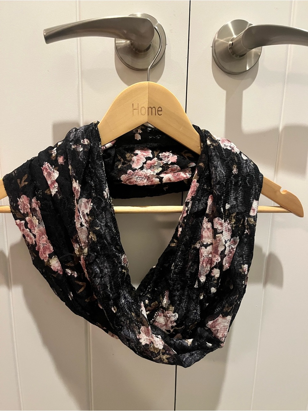 Dynamite Black Floral Infinity Scarf - Women's Accessory